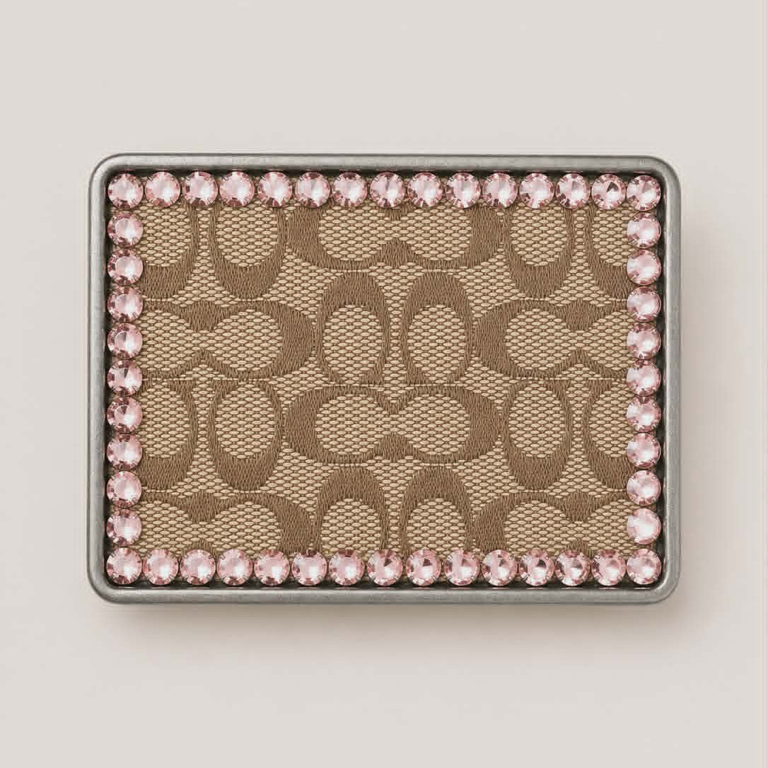 Upcycled Blush Luxe Designer Canvas Buckle