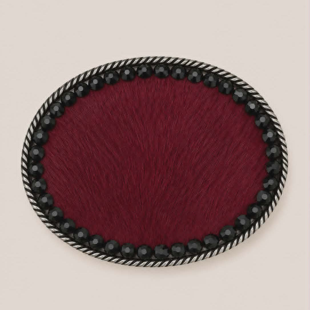 Maroon Cowhide Buckle