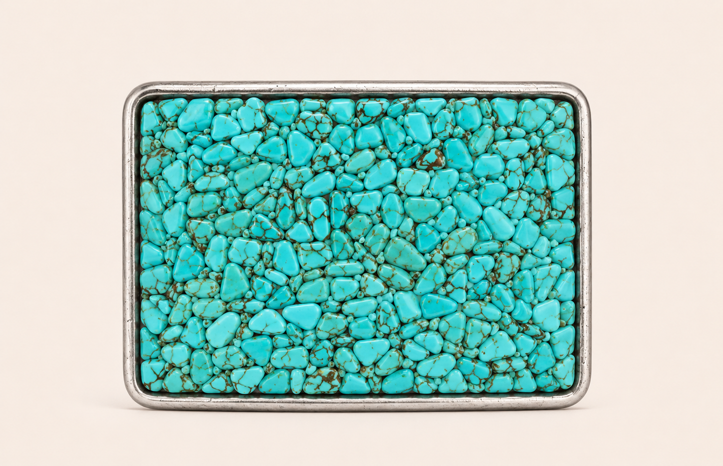 Silver Buckle w/Turquoise Gemstones