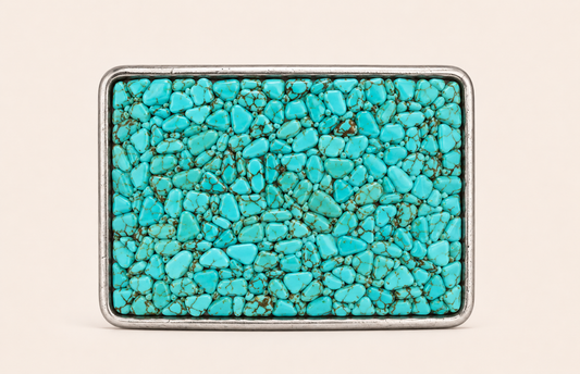 Silver Buckle w/Turquoise Gemstones