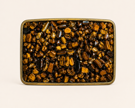 Antique Bronze Buckle w/ Tiger Eye Gemstones
