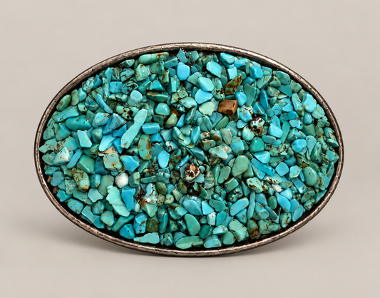 Silver Buckle w/Turquoise Gemstones