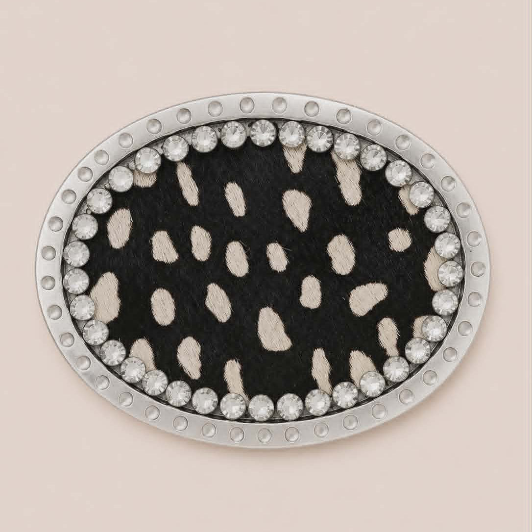 Black Spotted Cowhide Buckle