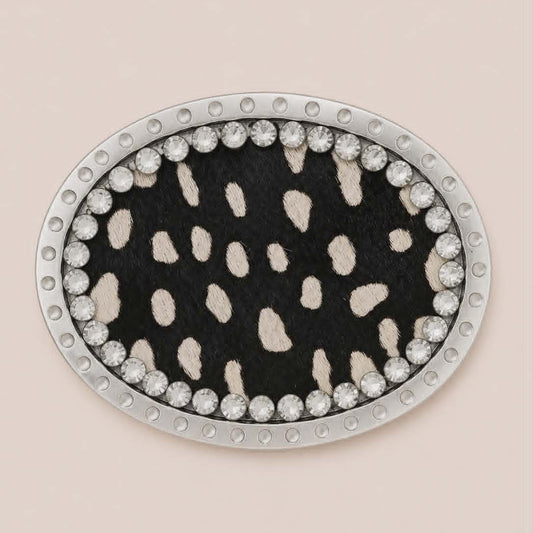 Black Spotted Cowhide Buckle