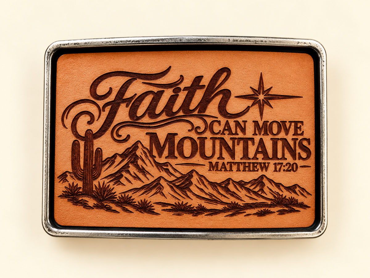 Faith Can Move Mountains Minerva Leather